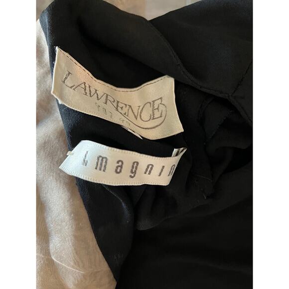 Vintage I Magnin Black PEEK HOLE BACK LACE SEQUINS  Flapper Dress  SZ S-M - Picture 6 of 7